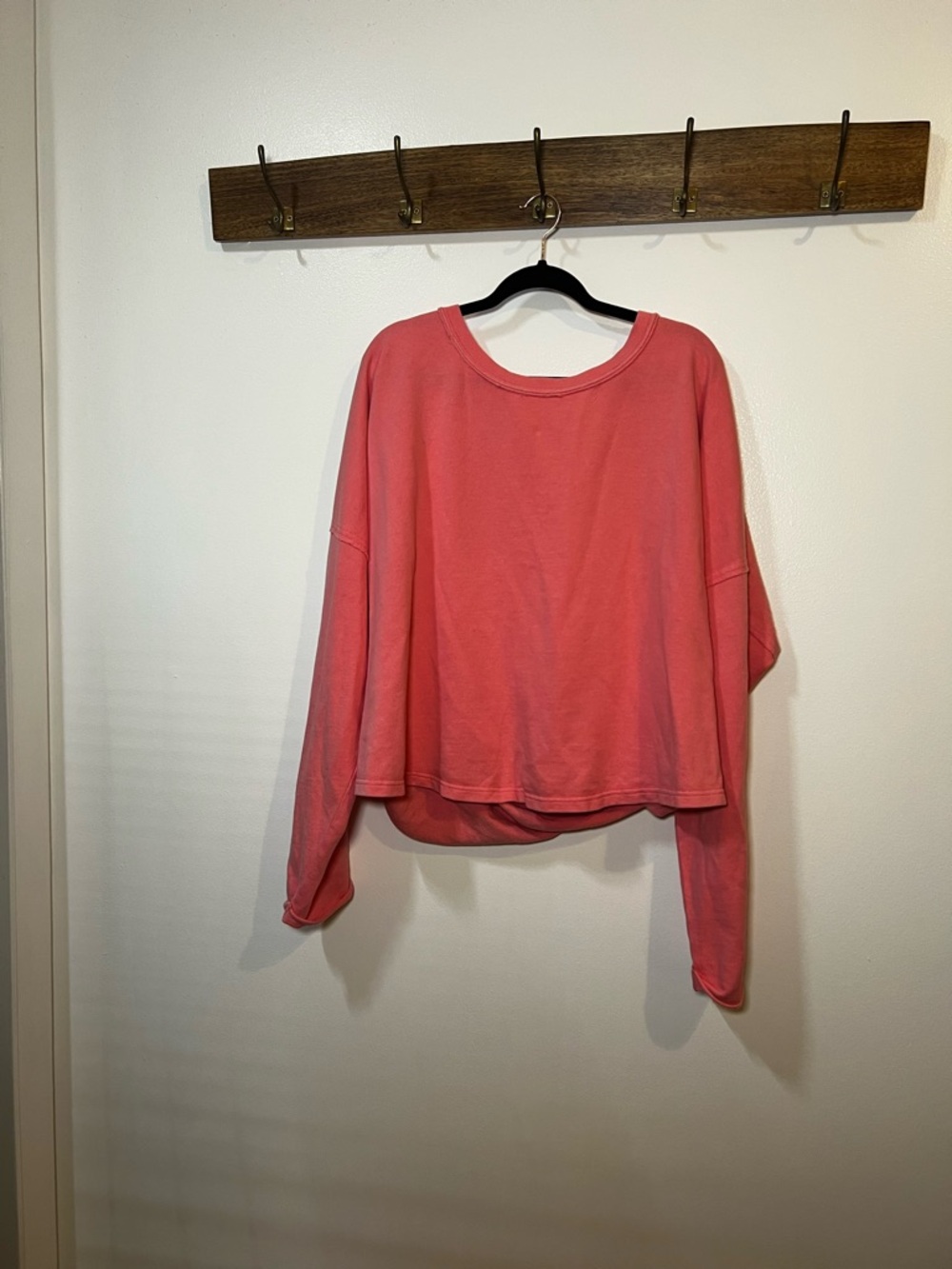 Free People Coral Cropped Crewneck Sweatshirt
